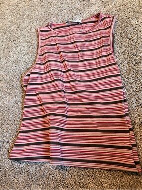 Princess Polly Pink and Brown Striped Tank Top